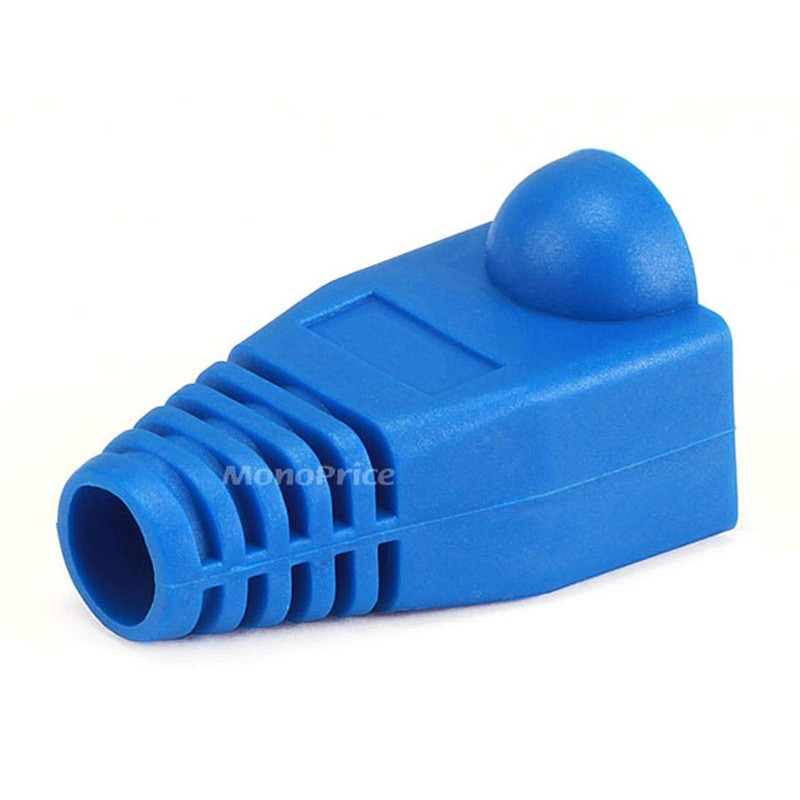 Monoprice 107248 Color Coded Strain Relief Boots, RJ-45, 50-Piece, Blue