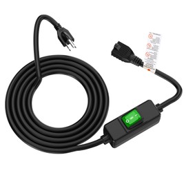 (6Feet) 3-Prong Outdoor Waterproof Extension Switch Cord, in-Line On/Off Switch Extension Cord, SJTW 14AWG 3C IP57 Waterproof,Max.20A 125V Heavy Duty Inline Switch…