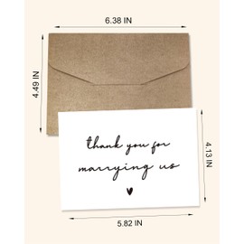 WeddingGiftsWedding 6 Pieces Wedding Day Card, Thank You for Marrying Us, Thank You Card for Officiant, Priest, Minister, Judge, Pastor Gifts. （Thank You B）