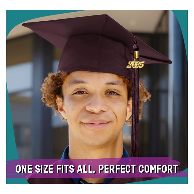 Endea Graduation Matte Cap & Tassel (Maroon, 2025)