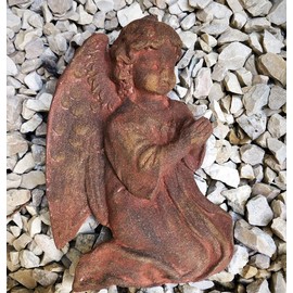 Radami Angel Grave Angel Praying Memorial Stone Grave Decoration Mourning Heart Rust Look