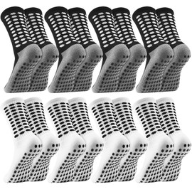 Utensilsto 8 Paar Fußball Socken | Grip Socken Football Socks Herren in Schwarz/Weiß | Größe 39-44 | Für Fußball, Training Basketball Laufen Radfahren