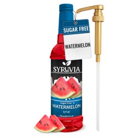Syruvia Sugar Free Watermelon Syrup For Drinks, 25.4 Ounces Watermelon Flavoring Syrup With Pump