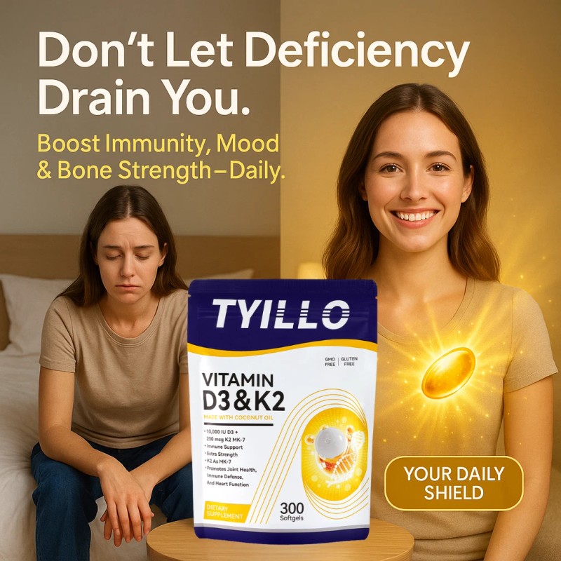 Vitamin D3 10000 IU + K2 MK-7 200 mcg–300 Softgels