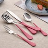 LKTDYMEG 20-Piece Pink Silverware Set 18/0 Stainless Steel Silverware Set