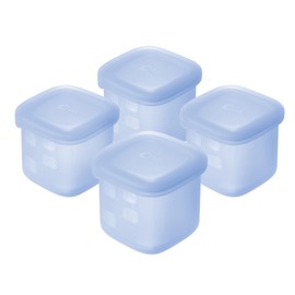 Olababy Clear Sense Silicone Storage Containers 4pk for Baby Food, Snacks, Formula, Puree, Sauce & More | Micro Plastic & BPA-Free | Daycare Essentials for Toddlers and Kids (Blueberry, 4 oz / 120 ml)