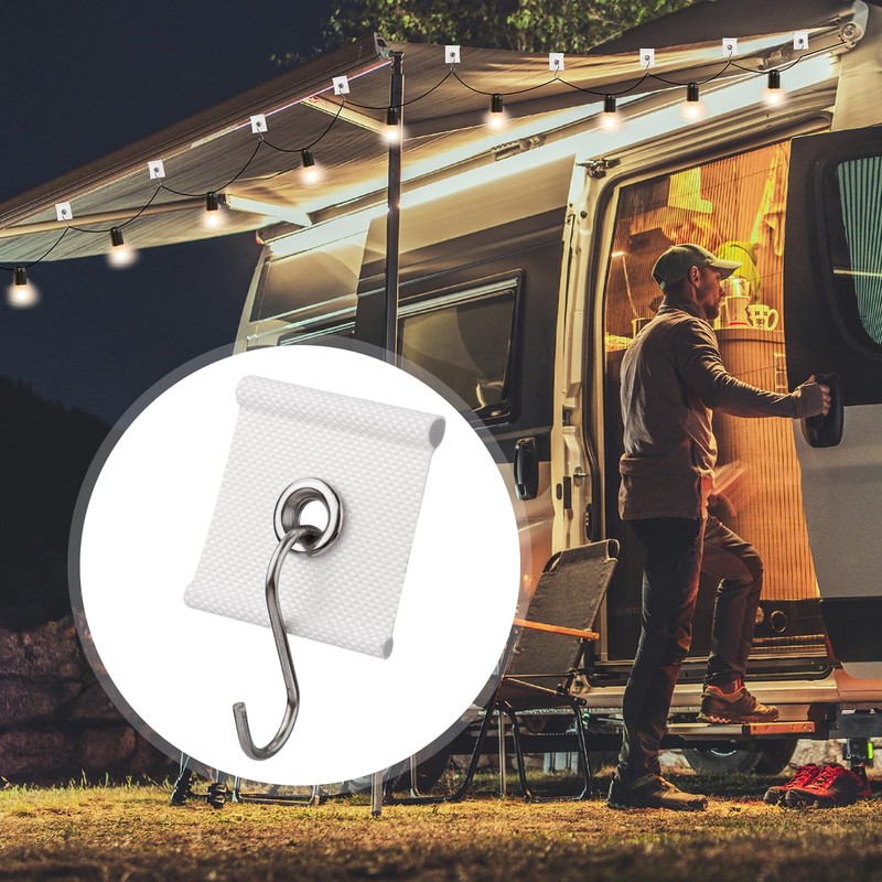 10pcs RV Awning Hooks, RV Awning Light Hooks for Pipe