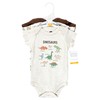 Hudson Baby Unisex Baby Cotton Bodysuits, Dinosaur Adventures 3-Pack, 12-18
