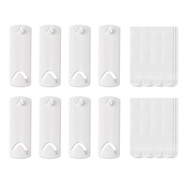 Picture Hangers for Sawtooth/Wire Back Frames, 8 Picture Hangers, 24 Large Removable Adhesive Strips, Damage Free Picture Hanging Hooks, No Nails Picture Hooks