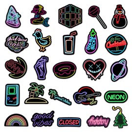 100 Piezas Pegatinas de Neón, Pegatinas para Portátiles, Paquete de Pegatinas de Vinilo para Equipaje de Coche, Pegatinas de Motocicleta para Monopatín para adolescentes y adultos