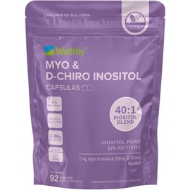 Myo  D-Chiro Inositol 220 Cápsulas. Mezcla Óptima 401, 2400mg Myo Inositol y 60mg D-Chiro Inositol, Ingredientes 100 Naturales, Gluten Free, Sugar