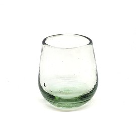 MexHandcraft Clear 6 oz Roly Poly Glasses (set of 6), Recycled Glass, Lead-free, Toxin-Free (6 oz Roly Poly)