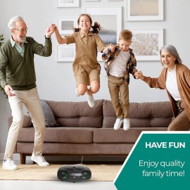 Philco Portable Bluetooth Boombox CD Player with AM/FM Radio and USB Playback