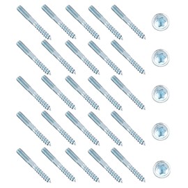 GHVACZS Pack of 25 Hanger Bolts M8, M8 x 60 mm Torx Hanger Bolts, Double Thread Carbon Steel Galvanised, Accessories for Pipe Clamp Attachment and Furniture Assembly