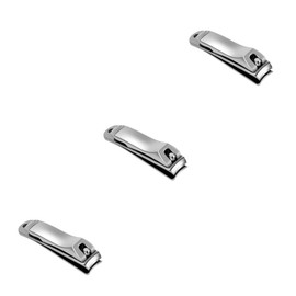 Beavorty 3pcs Portable Stainless Steel Nail Clippers Nail Trimming Tool for Manicure and Pedicure Ergonomic Design for Easy Use for Home Travel