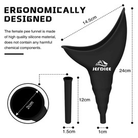 JefDiee Female Urination Device,Silicone Pee Funnel for Women,Female Urinal Women Pee Funnel Allows to Pee Standing Up, Reusable Womens Urinal is Ideal for Camping,Hiking,Outdoor Activities
