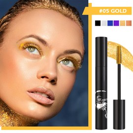 Gold Glitter Mascara – Sparkling Metallic Lash Topcoat for Party & Festival Looks – Long Lasting, Flake-Free, Smudge-Proof – Dazzling Gold Eye Makeup for Bold Glam Styles