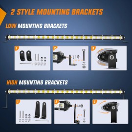 Nilight Single Row LED Light Bar Spot Flood Combo 25 Inch 72W Fog Light Bar