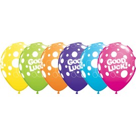Qualatex 36977 Good Luck Dots Mixed 11"/ 11-inch Round Latex Party Balloons (Pack of 25)