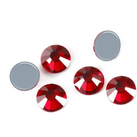 Towenm 1440PCS Hotfix Crystals Glass Rhinestone, Flatback Hot Fix Round Gems Crystal Stones for Clothes Crafts (Siam/Red, SS16 4MM)