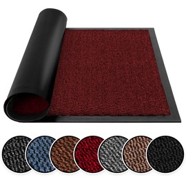 BLADO Washable Door Mats Indoor & Outdoor - Non-Slippery Heavy Duty Doormats Indoor - Stylish & Large Rubber Door Mat - Perfect Dust Grabbing Outdoor & Indoor Door Mat (Red, 40cm x 60cm)