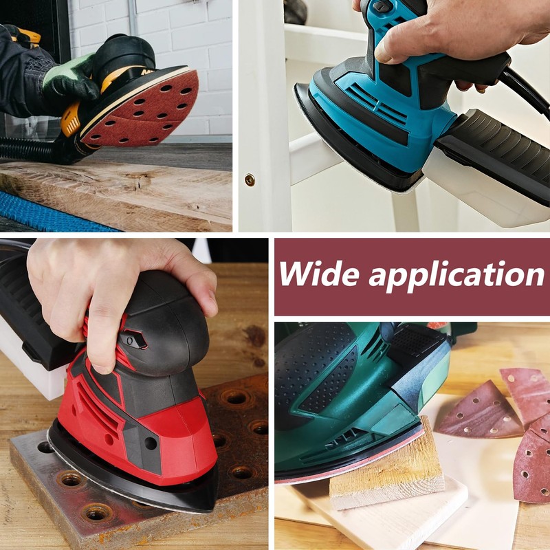60PCS Sanding Sheets,11-Hole Mouse Sandpaper Sheets,Hook and Loop Mouse Sander