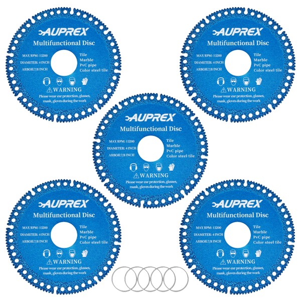 AUPREX 5 Pack 4 Inch Indestructible Disc for 7/8” Angle