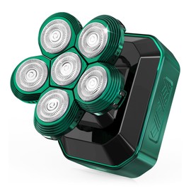 Glatzen Rasierer Herren elektrisch, Luctry Kopfrasierer für Männer mit Glatze, IPX7 Wasserdicht Glatzen Rasierer Herren, Nass- und Trocken-kopfrasierer Glatze, mit 6 Rotierende Scherköpfe