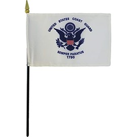 Coast Guard - 4 inch by 6 inch Military Stick Flag
