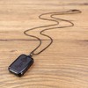 COAI Obsidian Partner Necklaces with Engraving, Obsidian Stainless Steel, Obsidian