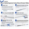 LONTAN 2 Pcs Center Mount Drawer Slides Bottom Mount for
