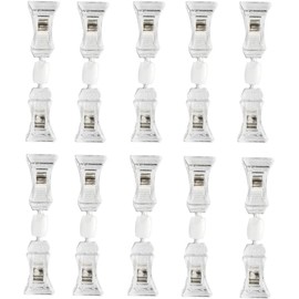 10pcs POP Double Ended Holder Plastic Clip Rotatable Clear Rotatable Product Sign Display Mini Business Card Holder for Business Cards