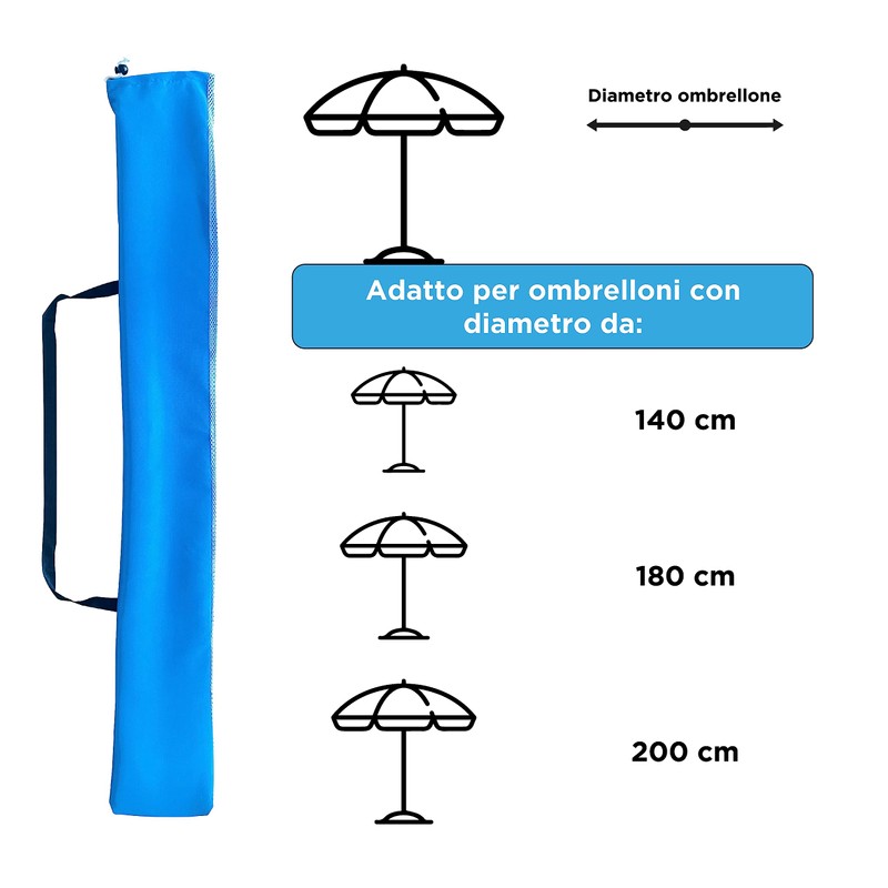 Gesar Beach Umbrella Bag Parasol Cover for Beach Umbrella 180