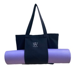 Wivmypog yoga mat bag, Yoga Mat Tote Bag with Mat Carrier Pocket, Easy to Carry Gym Shoulder Bag for Women and Men Workout, Pilates, Office Workout,Gym (Black)
