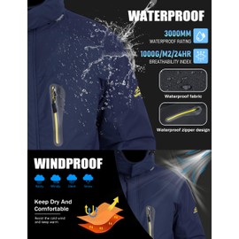 MAGCOMSEN Ski Jacket Men Waterproof Jackets for Men Fleece Lined Winter Jackets for Men Winter Coats for Men Snowboard Jacket for Men