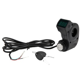 Electric Scooter Ignition Lock, One Button Start 3Pin Plug Design Electric Scooter Switch Lock with 2 Keys