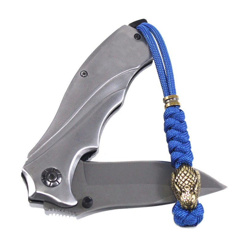 Trufas Hand Woven Paracord Knife Lanyards With Brass Snake Head