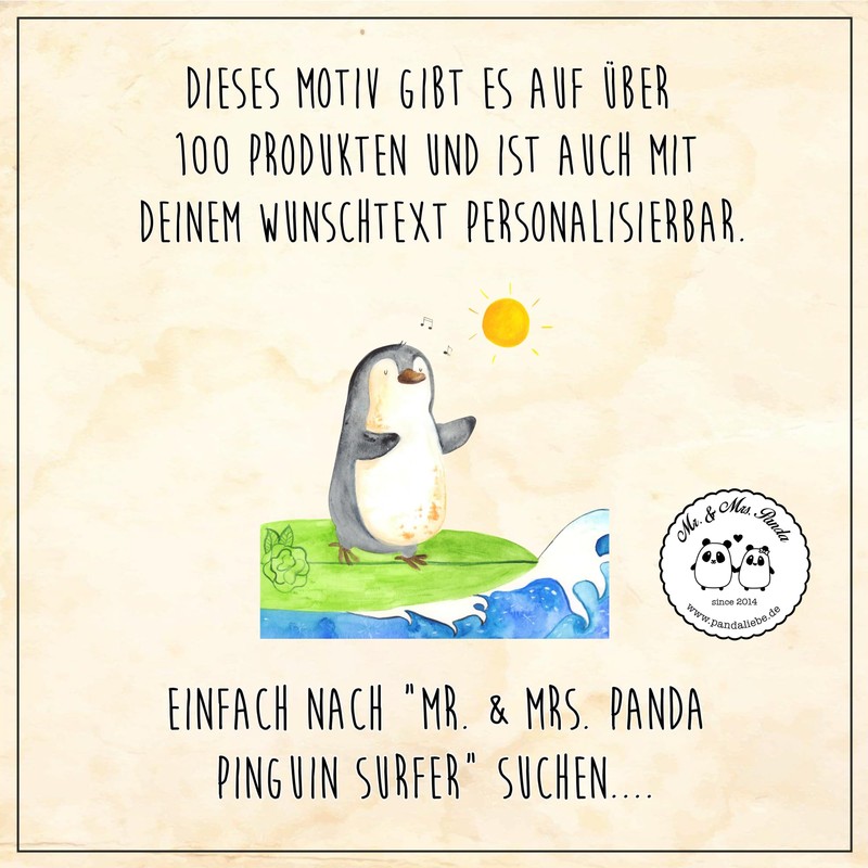 Mr. & Mrs. Panda Penguin Surfer Drinks Coaster, Gift, Hawaii,