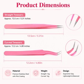 Eyelash Extension Tweezers,lash Tweezers,Eyelash Tweezers,Pack of 2