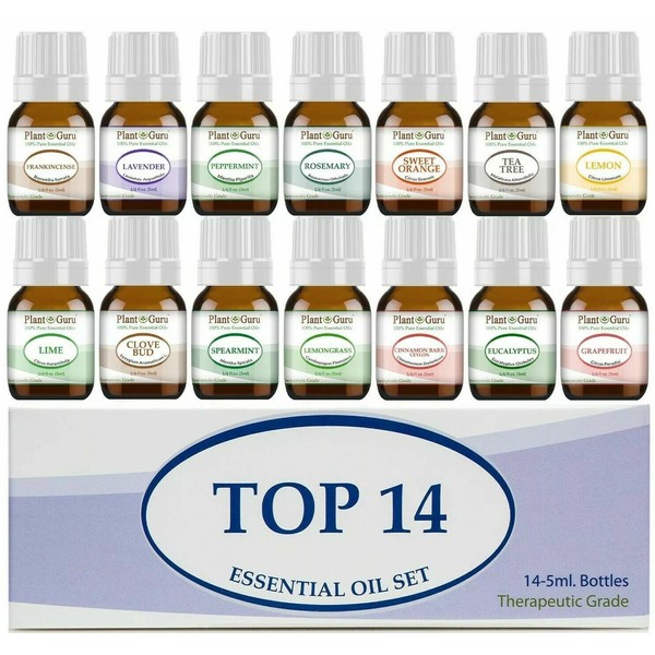 Essential Oil Set 14 - 5 ml. 100% Pure Natural Therapeutic Grade Oils Bulk Lot