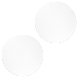 2pcs Record Player Felt Mats, 12 Inch Anti-Slip Anti-Static Turntable Slipmat Felt Record Player Protective Mat Pad Replacement for Phonograph LP Vinyl Record Player, Improves Sound (White)
