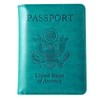RFID Blocking Slim Leather Passport Wallet Holder and ID Card Case Cover for Travel - US Passport