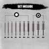 10PC XZN Triple Square 12 Point Spline Bit Socket Set