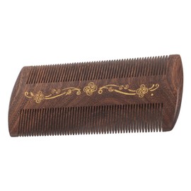 minkissy Sandalwood Fine Tooth Dandruff Comb Double Sided Wooden Hair Comb for Adults Pets Scalp Friendly Removal Tool with Durable Elegant Grain Patterns for Styling and Grooming