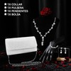 Conjuntos de joyería de Cristal, Embrague de Plata, Collar y