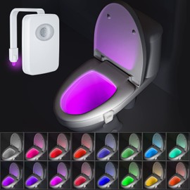 BEAN LIEVE 32 Colors Toilet Light - Smart Toilet Night Light, Toilet LED Light with Function of Motion Activated and Waterproof, Bathroom Night Light, Soft PVC Arm Fit for All Toliet