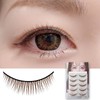D-ONE Natural 5 Pairs False Eyelashes (A06, Natural Cross Brown)