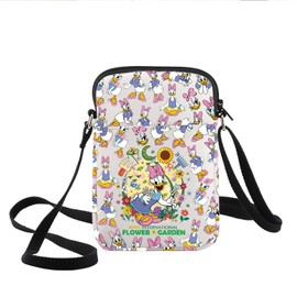 KEYCHIN Funny Duck Crossbody Bag Cartoon Lover Gifts Flower＆Garden Shoulder Bag Duck Cartoon Merchandise, Pink Duck-cb