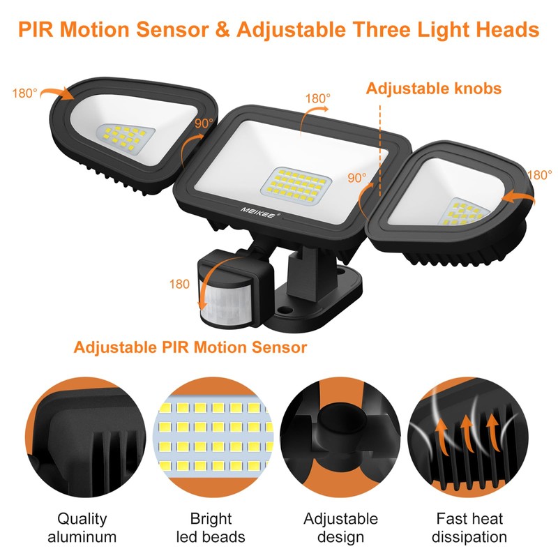 MEIKEE 42 W LED Spotlight with Motion Sensor Remote Control