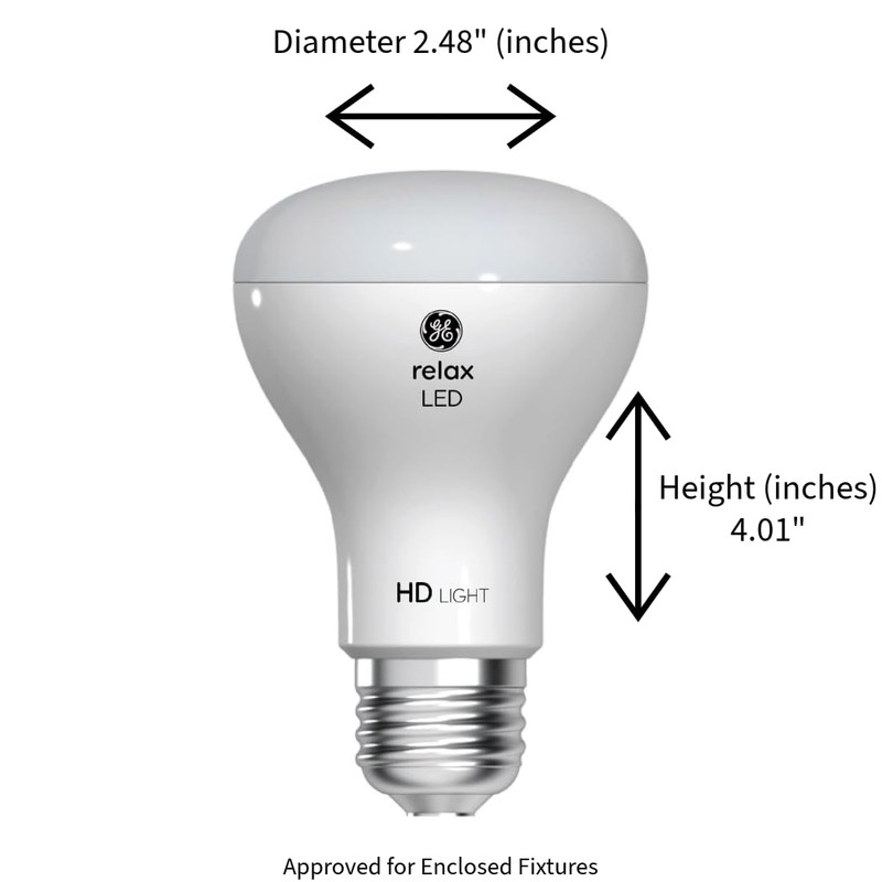 GE Relax LED Light Bulb, 45 Watt, Soft White, R20